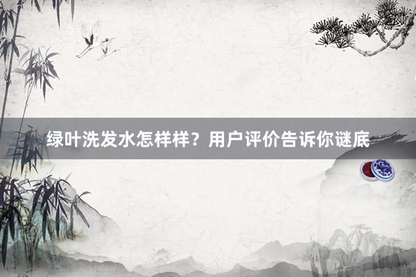 绿叶洗发水怎样样?用户评价告诉你谜底